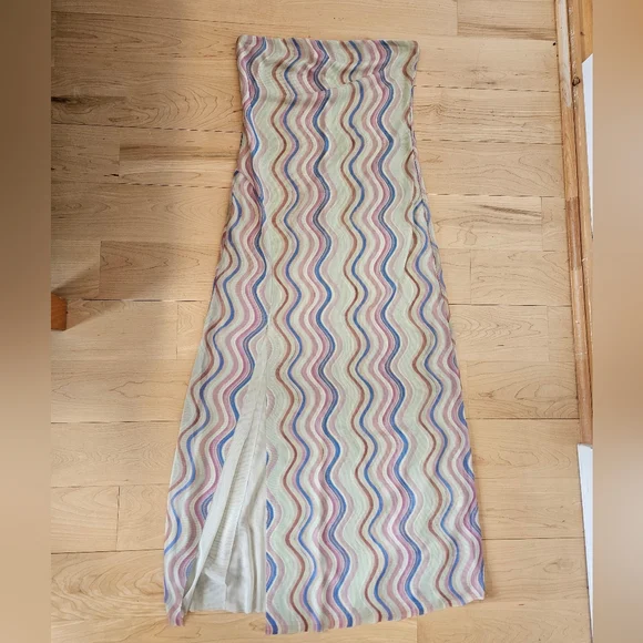 Zara strapless Multi-Color Mesh Dress - Picture 1 of 3